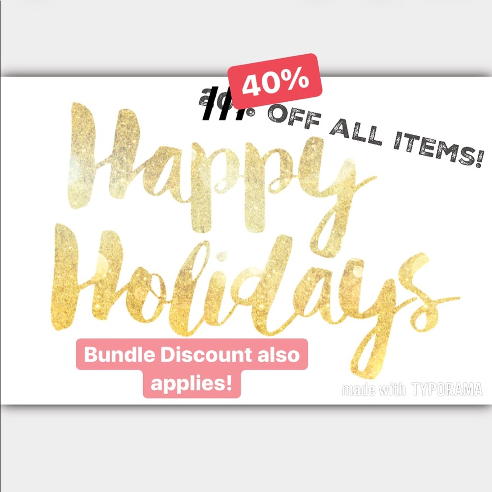 I just doubled the discount!! 40% off all Items!
